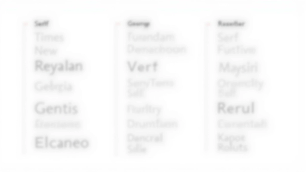 Comparison of serif, sans-serif, and display font categories with labeled examples